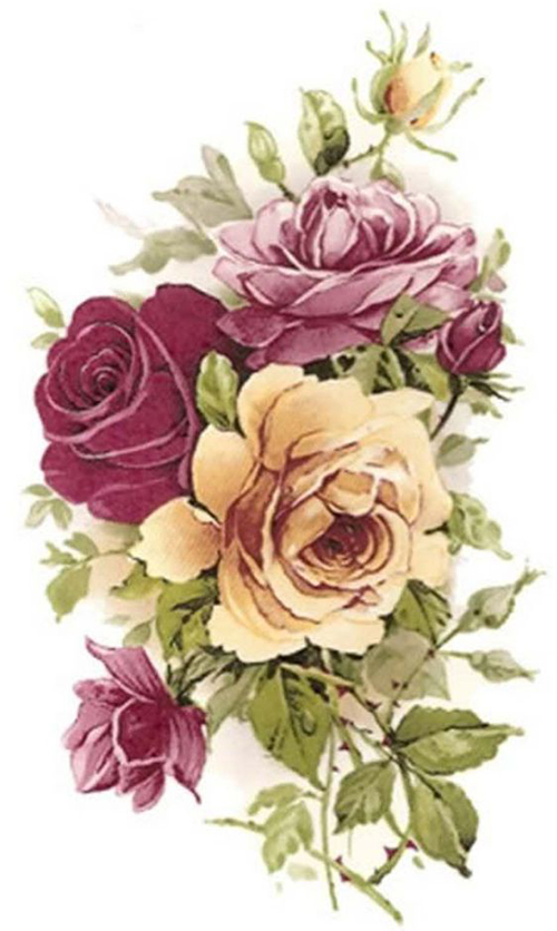 XL PinK & YeLLoW TeA RoSeS ShaBby DeCALs FurNiTuRe SiZe Designs by Iris