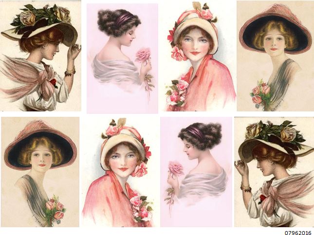 MoRe AsSoRTeD ViCToRiaN LaDY PoRTraiTs ShaBby WaTerSLiDe DeCALs ...